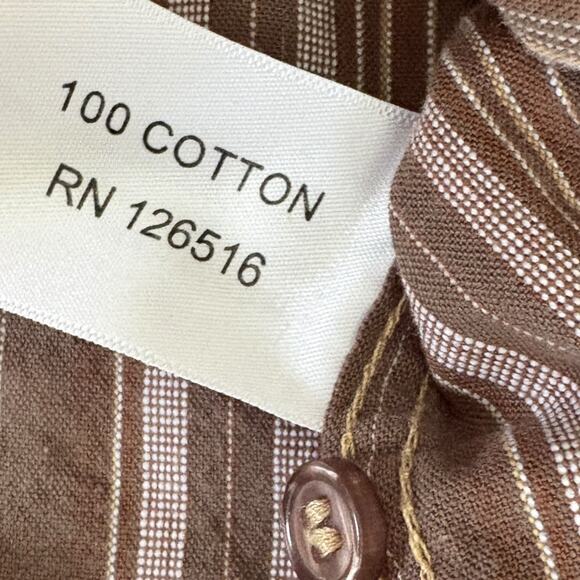 AT Collins Preppy Embroidered Button Down Shirt Hippie Striped Edgy Western XL - Picture 6 of 10